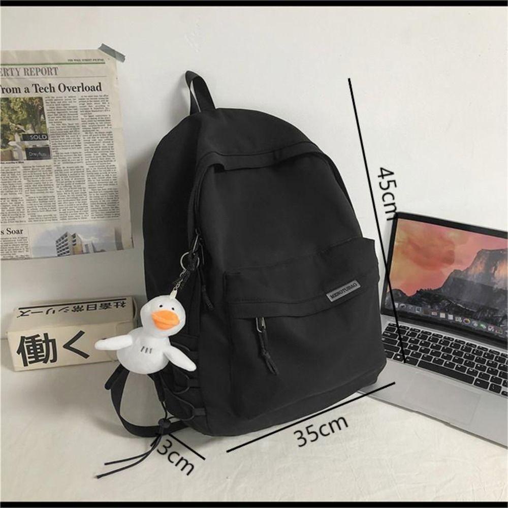 NIUYOU Ba Lô Đi Học / Du Lịch Cỡ Lớn Bằng Nylon Chống Thấm Nước Màu Trơn Đơn Giản