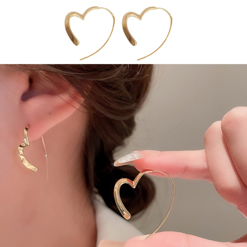 Bông Tai Hình Trái Tim Đơn Giản Dễ Thương Cho Nữ