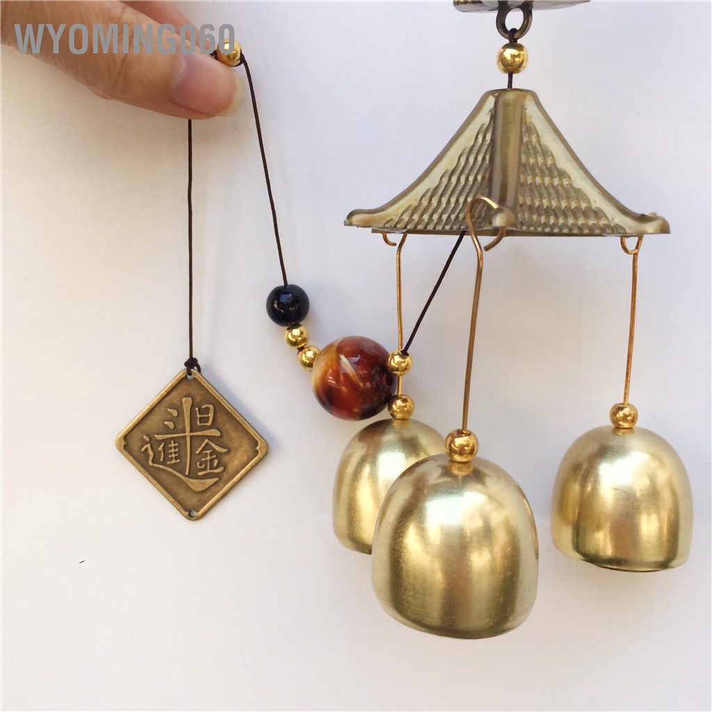 Wyoming060 Kim Loại Treo Chuông Gió Giọng Nói Mềm Mại Biểu Tượng Hòa Bình Vàng Cho Cửa Trang Trí Đồ