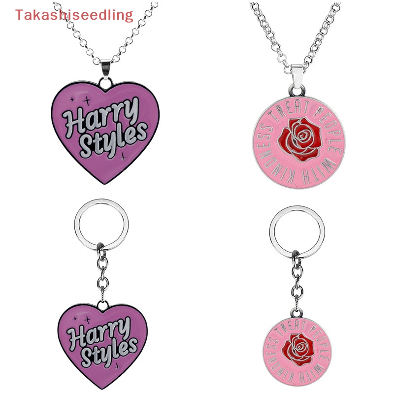 (Takashiseedling) Vòng cổ Choker Mặt Hình Trái Tim Màu Hồng Phong Cách Harry styles Làm Quà Tặng Cho Nữ