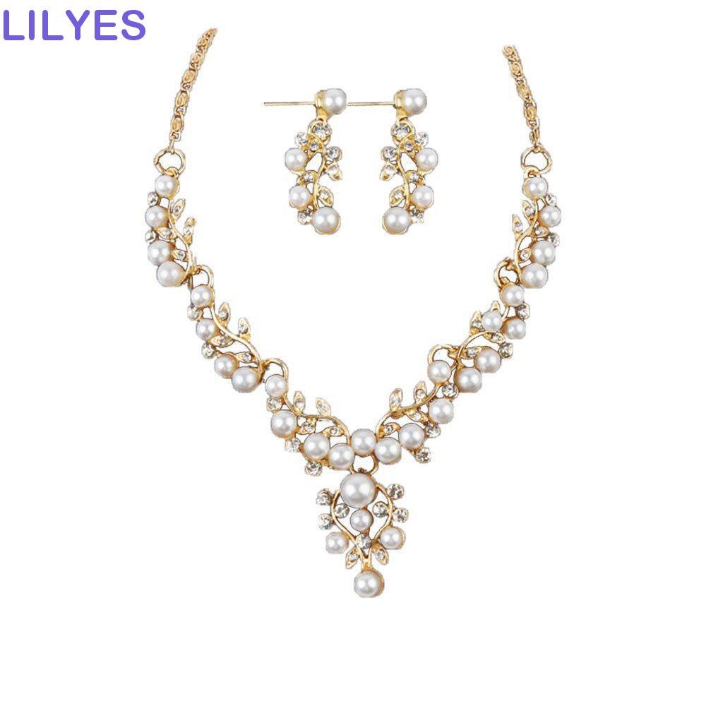 LILYES Đôi Khuyên Tai Đính Đá Lấp Lánh Thời Trang Cho NữNhẫn Mạ Bạc Đính Đá Pha Lê