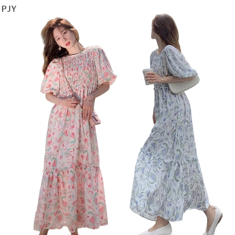 Đầm Maxi Dáng Chữ A In Hoa Thời Trang Mùa Hè Cho Nữ