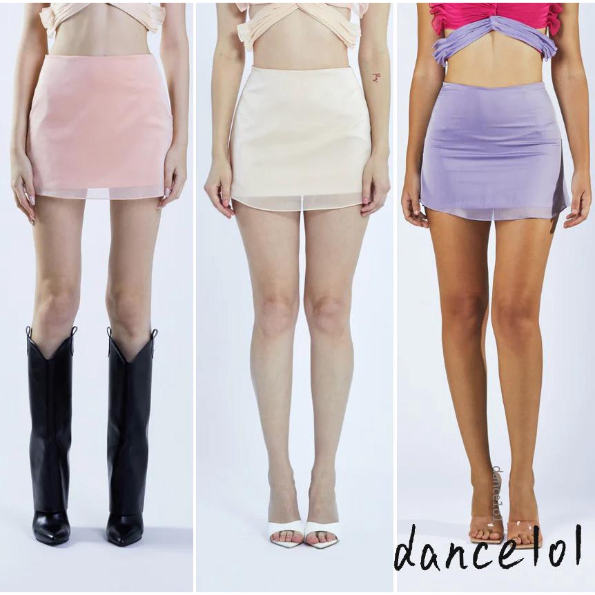 Chân Váy Chữ A Lưng Cao Màu Trơn 1O1