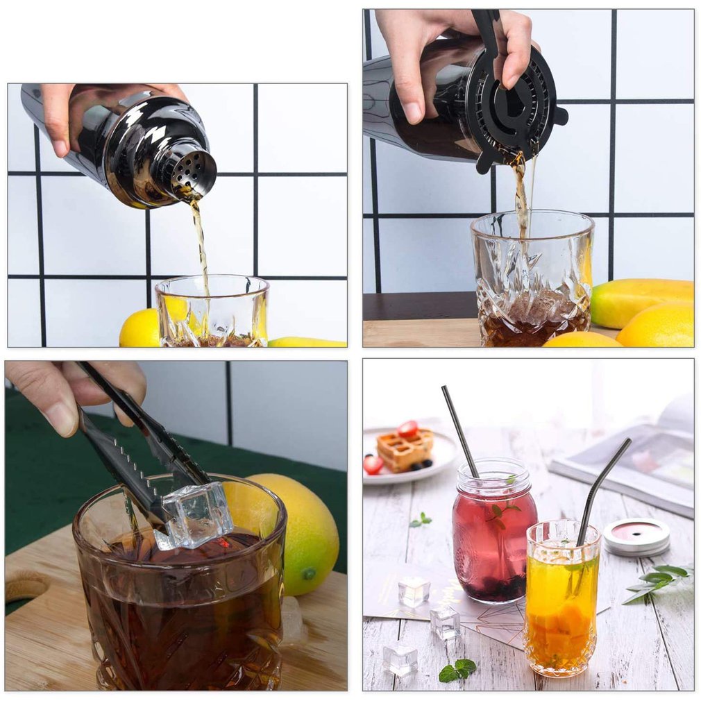 =Christmas=8 Pack Cocktail Shaker For Mixing Alcoholic Drinks Bartender Set With Shaker
