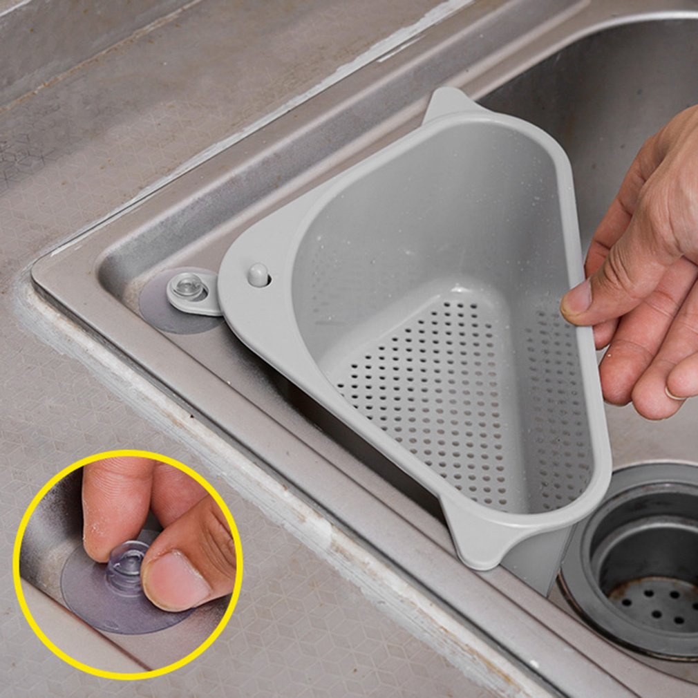 =Christmas=Kitchen Triangular Sink Strainer Drain Vegetable Fruit Drainer Sink Basket