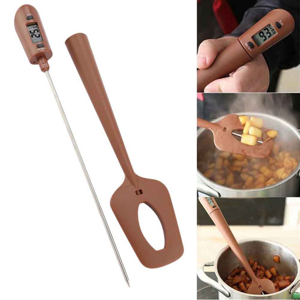 =Christmas=Digital Cooking Thermometer Double Use Silicone Scraper Spatula Cooking Food