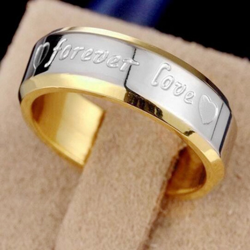 Nhẫn Thép Không Gỉ Khắc Chữ Forever Love Thời Trang