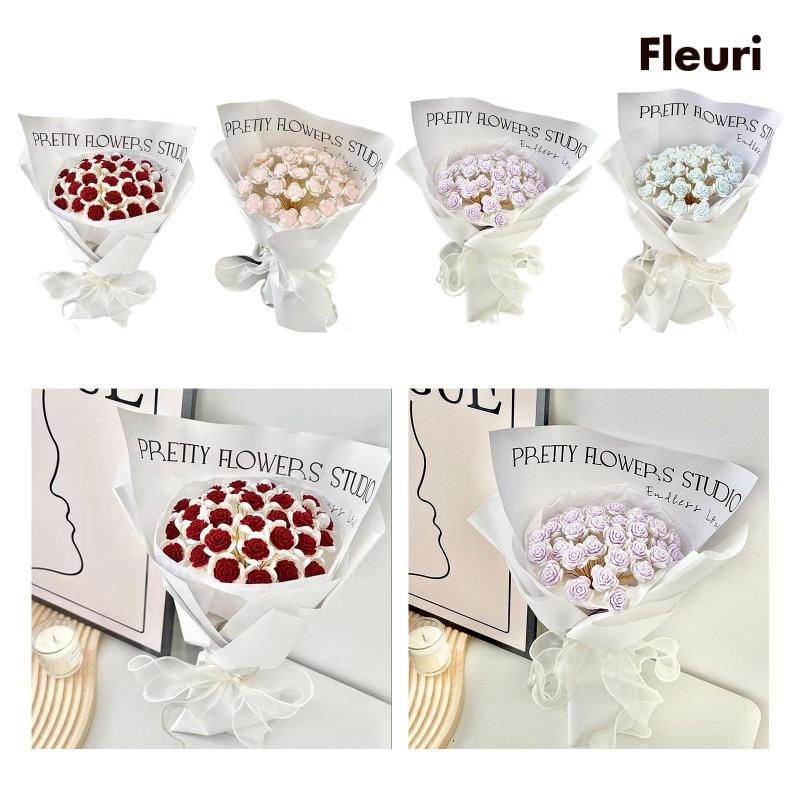 Bộ 18 Bông Hoa Hồng Giả Bằng Giấy Dùng Trang Trí DIY