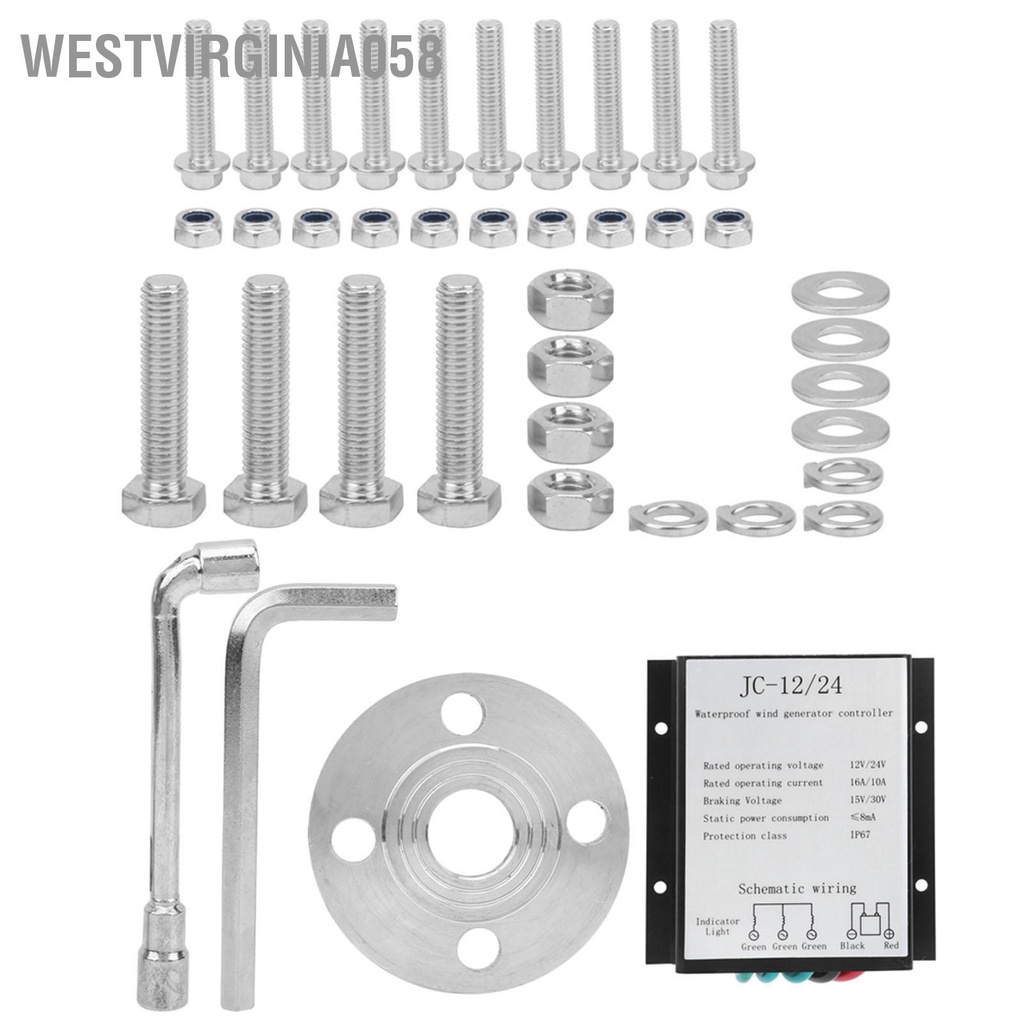 Westvirginia058 Bộ tua bin gió Máy phát điện 5 cánh cung cấp năng lượng nhỏ cho phòng di động Thuyền cabin 400W