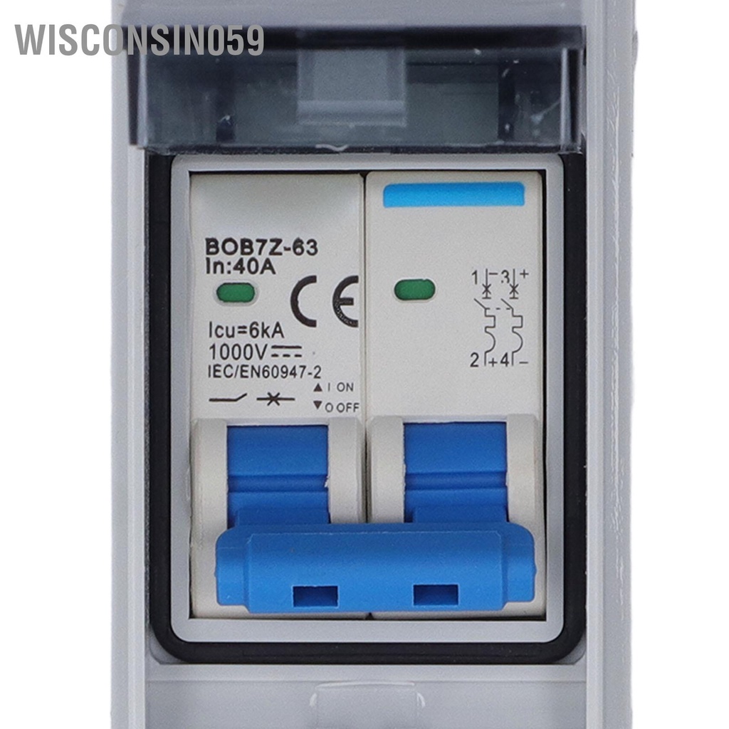 Wisconsin059 Công tắc ngắt kết nối DC Bộ mạch thu nhỏ có vỏ bảo vệ trong suốt 40A với Hộp phân phối IP65 1000V