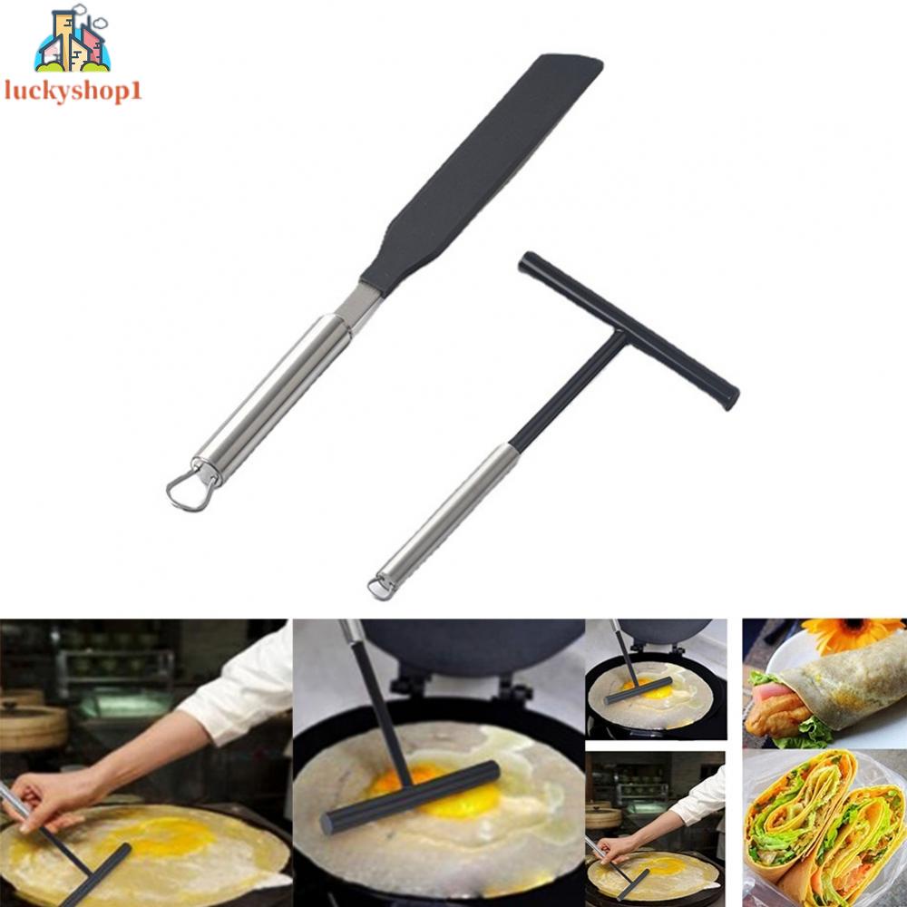 Set 2 Dụng Cụ Làm Bánh Pancake Hình Chữ T Bằng Thép Không Gỉ Cao Cấp