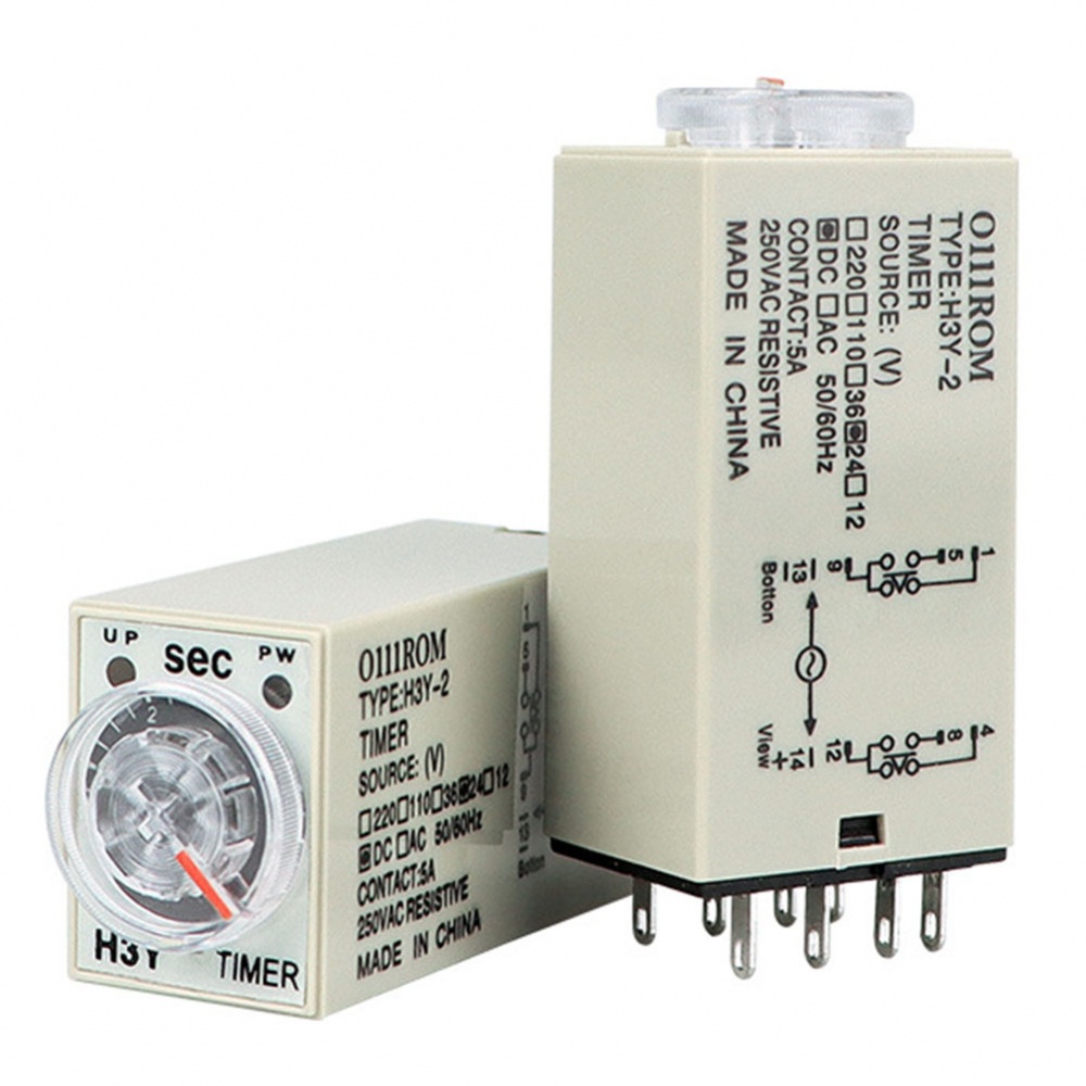 Rơ Le Hẹn Giờ 8 Chấu 2 Chốt H3Y-2 AC221 * H30V DC24V 60s