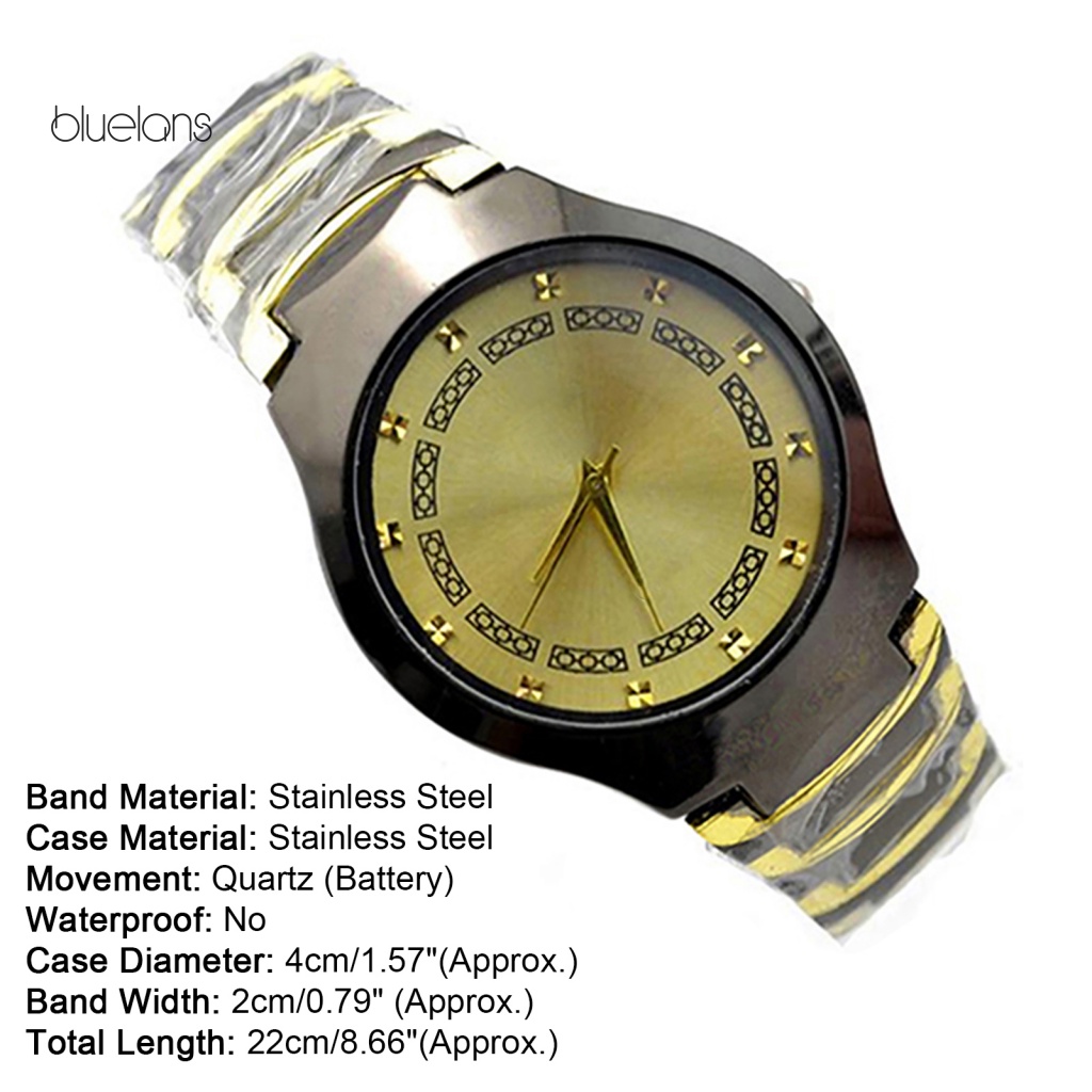 Đồng Hồ Analog Máy Quartz Dây Thép Không Gỉ Cho Nam Bluelans