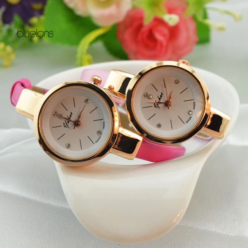 Đồng Hồ Bluelans Dây Giả Da MỏNg MàU SáNg Cho Nữ
