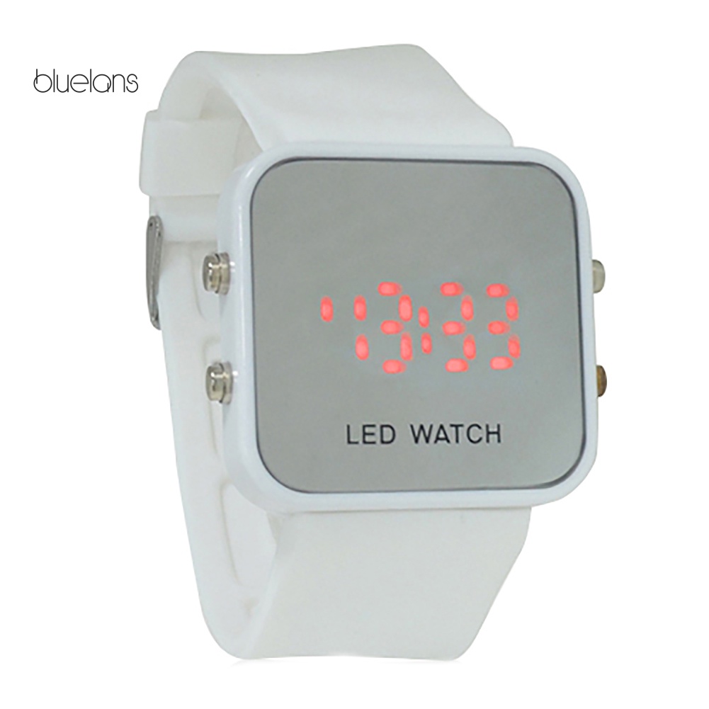 Đồng Hồ Thể Thao Unisex Mặt Kính LED Dây Silicone