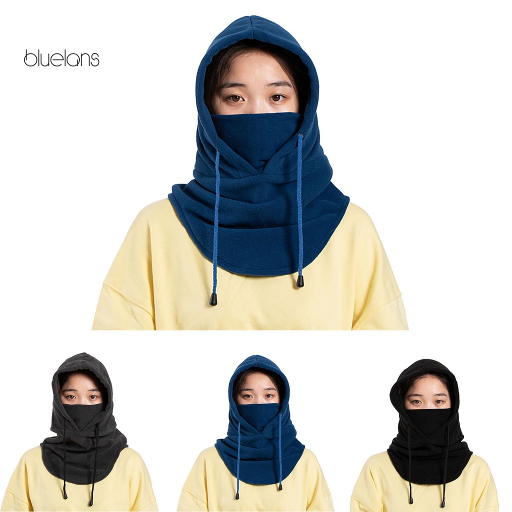 Mũ Trùm Đầu Giữ Ấm Mùa Đông Có Dây Rút Unisex