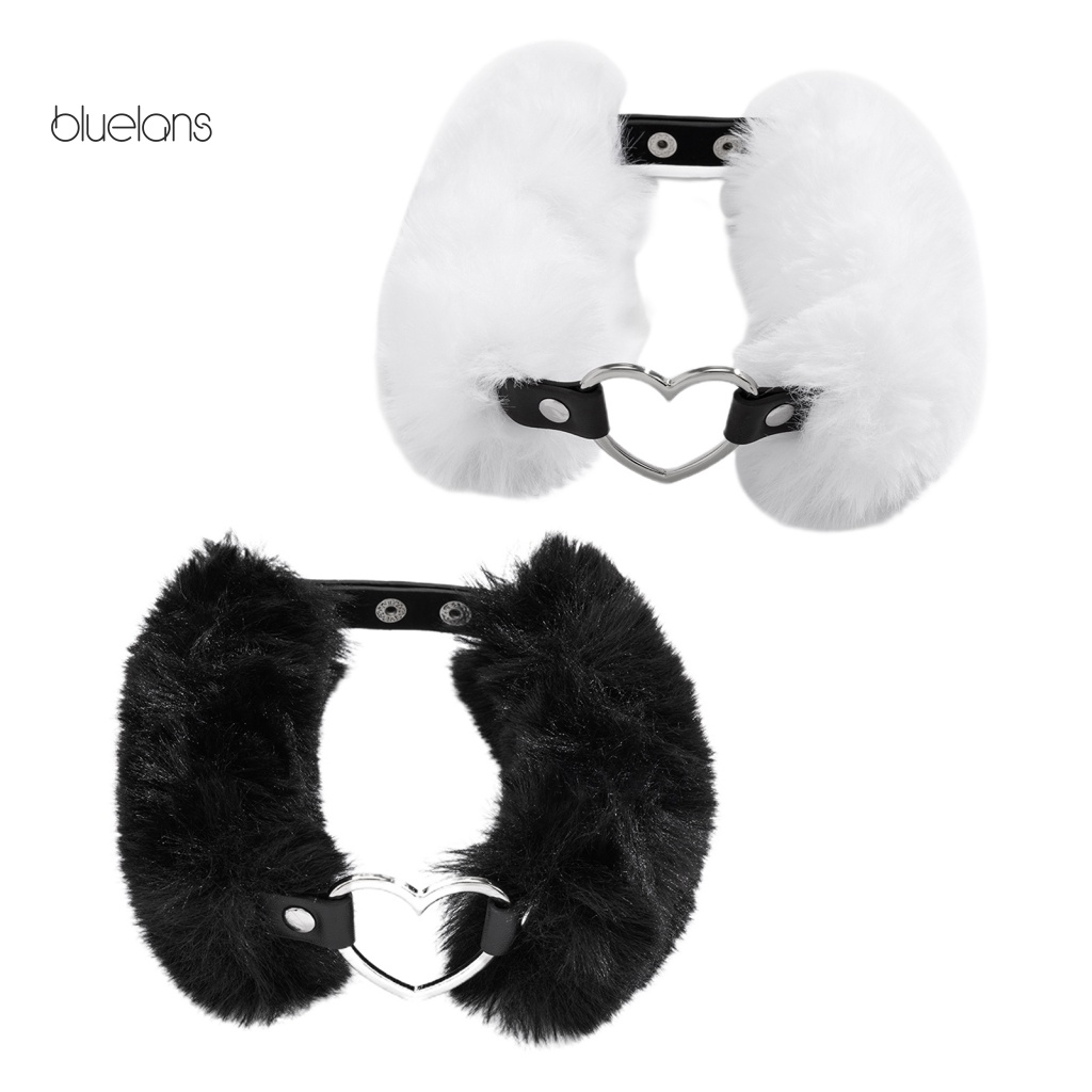 Vòng Cổ Choker Hóa Trang Hình Trái Tim Bằng Lông Nhung Có Thể Điều Chỉnh Cho Nữ