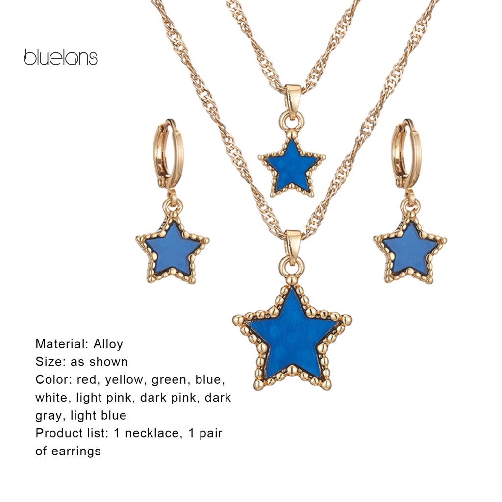 1 Bộ Trang Sức Hình Ngôi Sao Bằng Acrylic Tinh Tế Cho Nữ