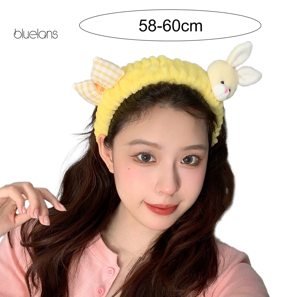 Băng Đô Tai Thỏ Hoạt Hình Màu Sắc Tươi Sáng Chống Trượt Cho Nữ