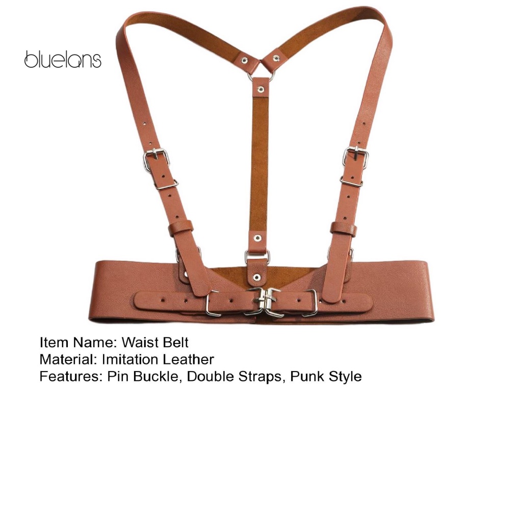 Thắt Lưng Giả Da Với Khóa Cài Đôi Co Giãn Phong Cách Punk Gợi Cảm Cho Nữ