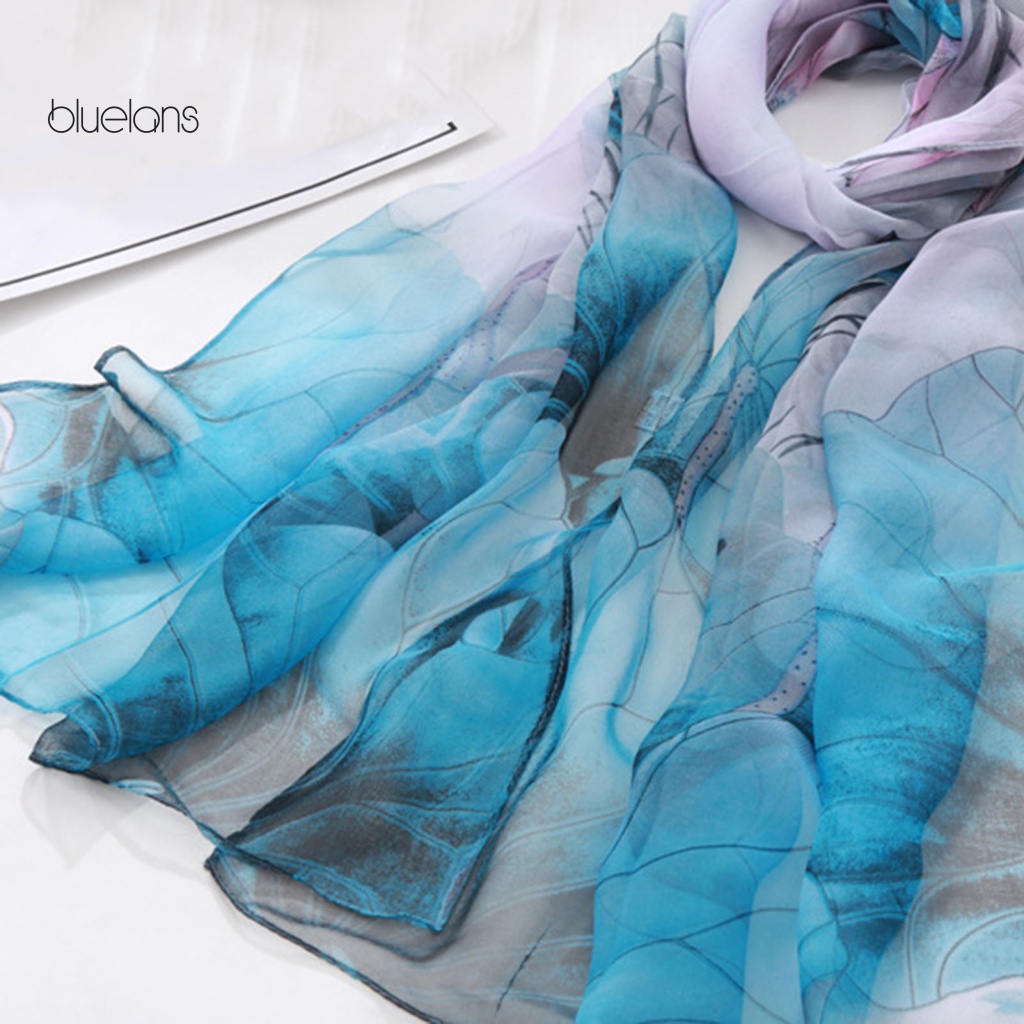 Bluelans Khăn Choàng Cổ Chống Nắng In Họa Tiết Hoa Sử Dụng Hàng Ngày Cho Nữ