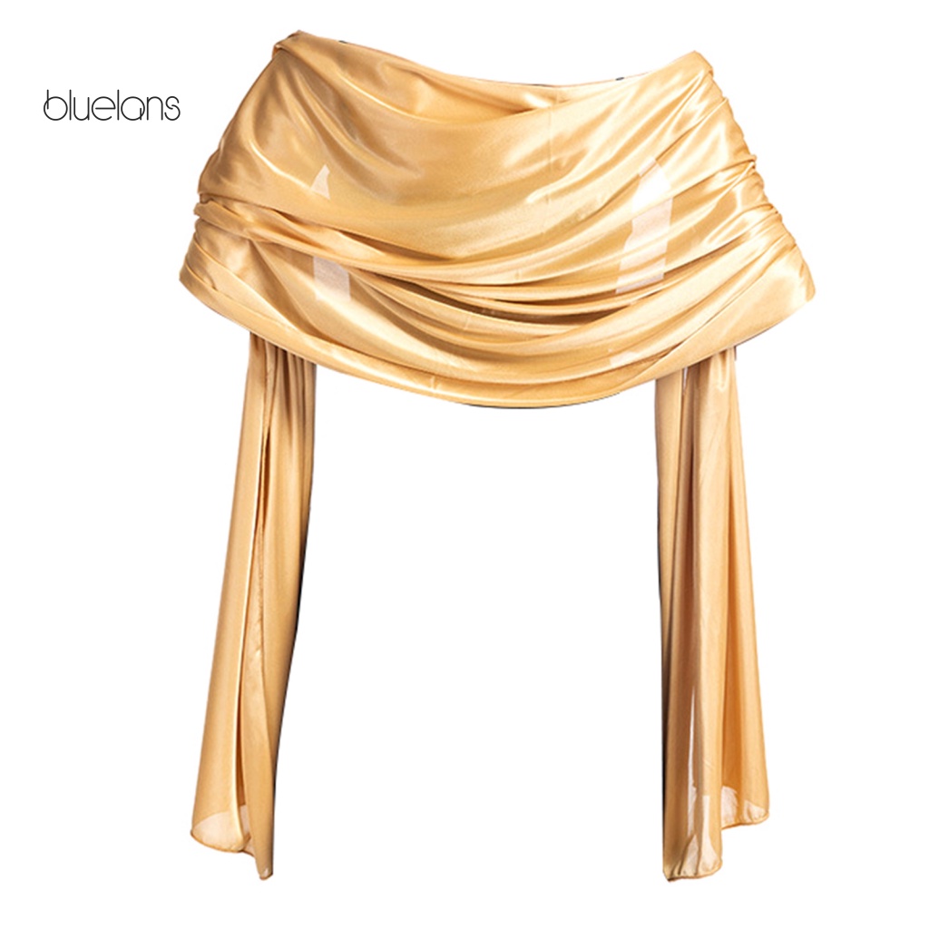 Bluelans Khăn Choàng Lụa Màu Trơn Thoải Mái Thoáng Khí Trang Trí Đám Cưới / Tiệc Tối Dành Cho Nữ