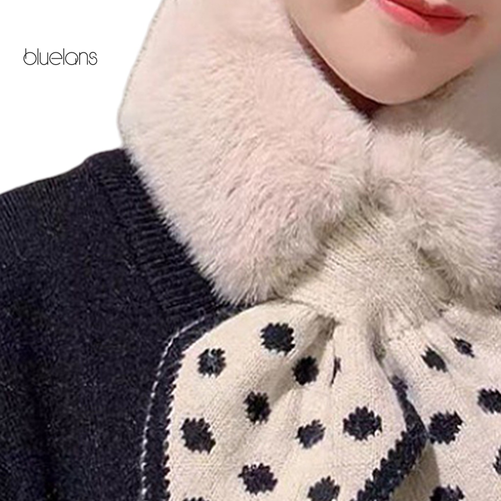 Khăn Choàng Lông Thỏ Giả Dày Dặn Màu Trơn Thắt Nút Chéo Đuôi Cá Ấm Áp Cho Nữ Hoạt Động Ngoài Trời