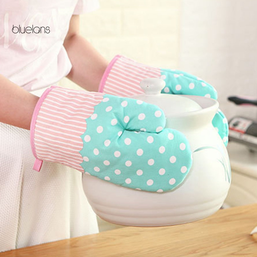1 Găng Tay Chịu Nhiệt Độ Cao Thiết Kế Đục Lỗ Phong Cách Mộc Mạc Cho Nhà Bếp