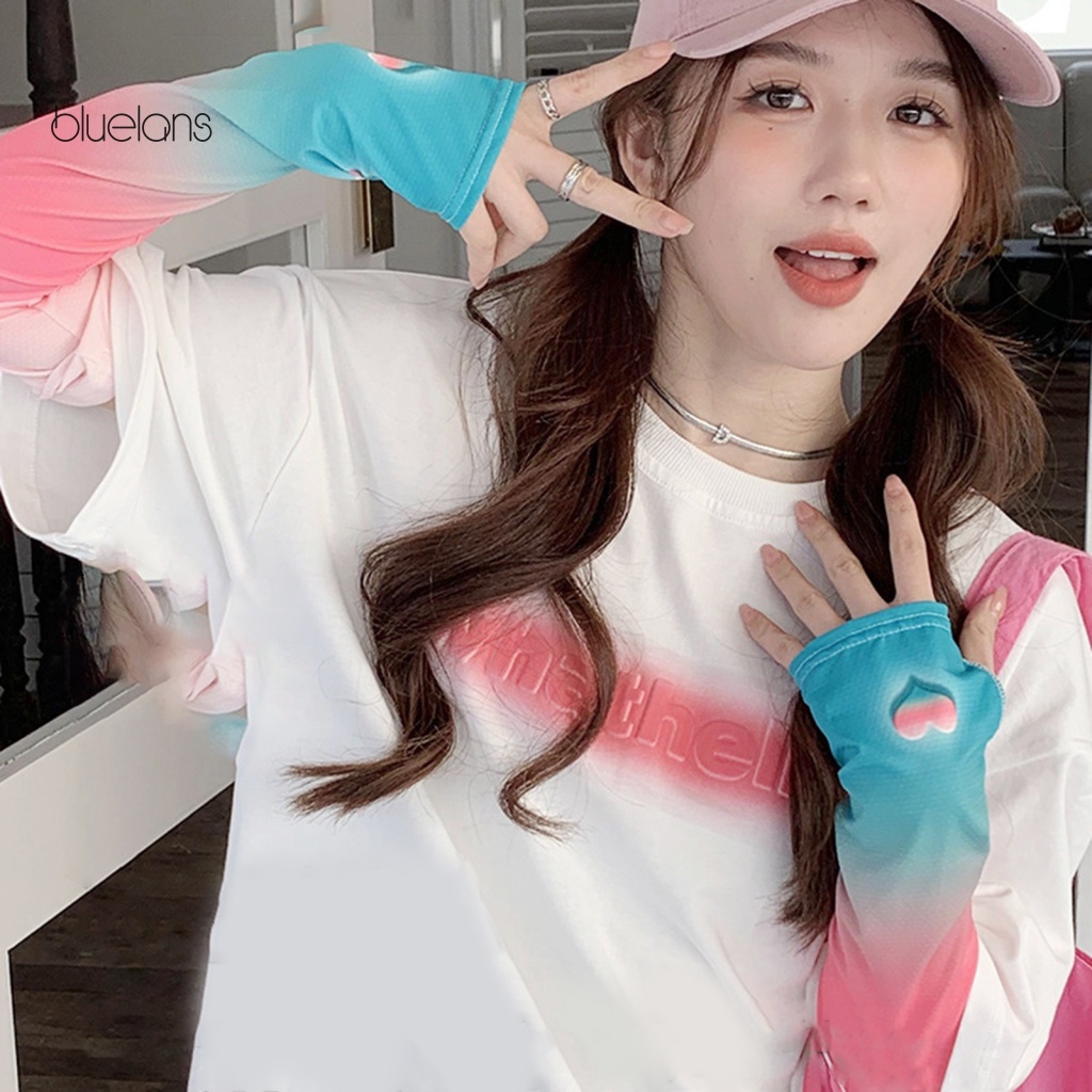 1 Cặp Găng Tay Chống Nắng / Tia UV / Chống Trượt Cách Nhiệt Màu Sắc Tương Phản