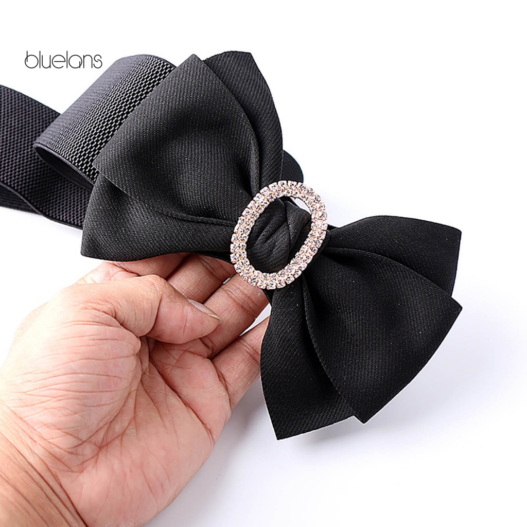 Thắt Lưng Bản Rộng Co Giãn Đính Đá Lấp Lánh Thanh Lịch Cho Nữ