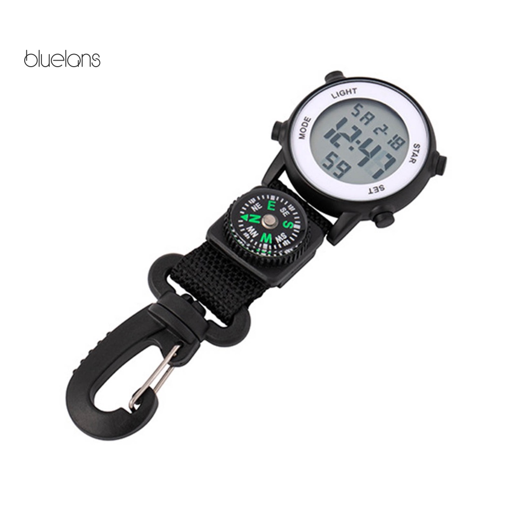 Bluelans Đồng Hồ Bỏ Túi Đa Năng Chống Thấm Nước Màn Hình Kỹ Thuật Số Kèm La Bàn Tròn Phong Cách Vintage
