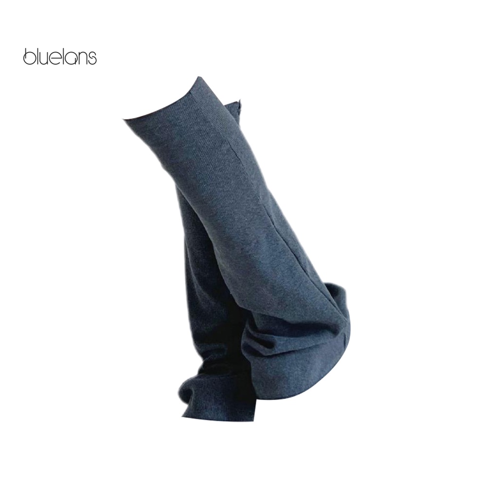 1 Đôi Tất Dài Dệt Kim Mềm Mại Co Giãn Chống Trượt Màu Trơn Giữ Ấm Mùa Thu Đông Phong Cách Nhật Bản Cho Nữ