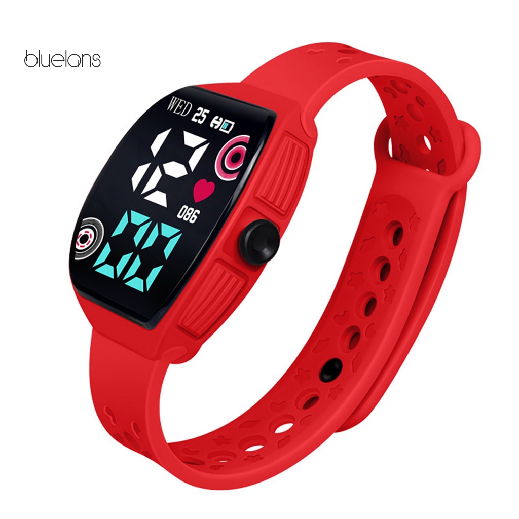 Đồng Hồ Điện Tử Bluelans Chống Nước Tiết Kiệm Năng Lượng Hiển Thị LED Đa Năng Trọng Lượng Nhẹ Hình Vuông Cho Trẻ Em