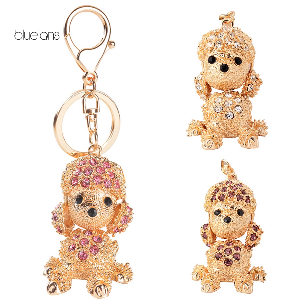 Móc Khóa Hình Chú Chó Poodle Đính Đá Dễ Thương