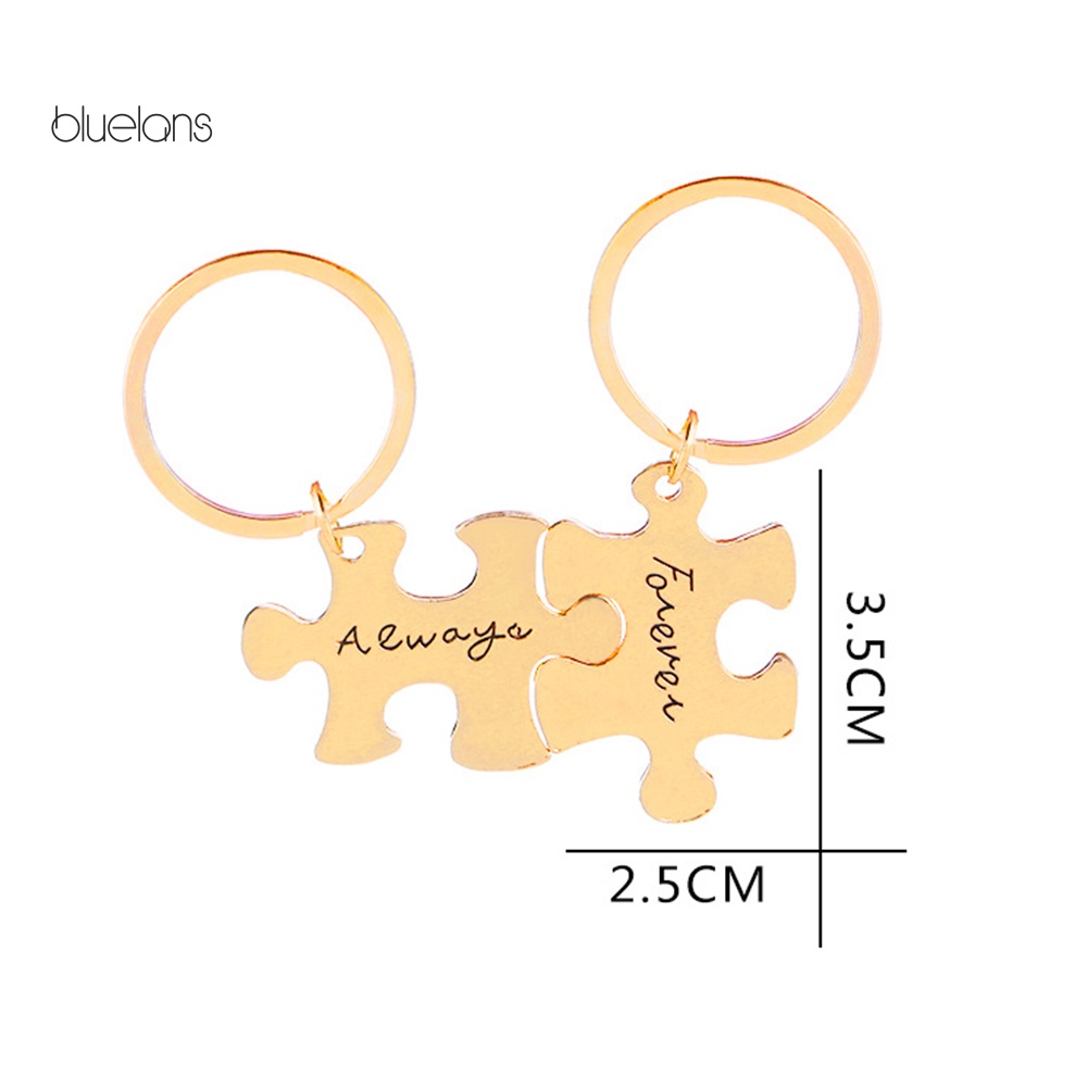 Set 2 Móc Khóa Dạng Mảnh Ghép Kèm Giá Đỡ Dành Cho Cặp Đôi
