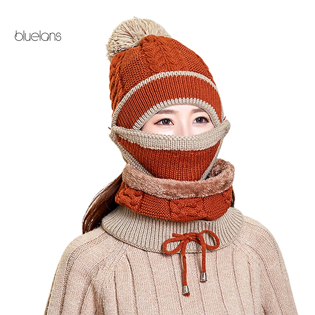 Mũ Len Dày Dặn Thoải Mái Chống Bụi Thời Trang Mùa Đông Cho Nữ