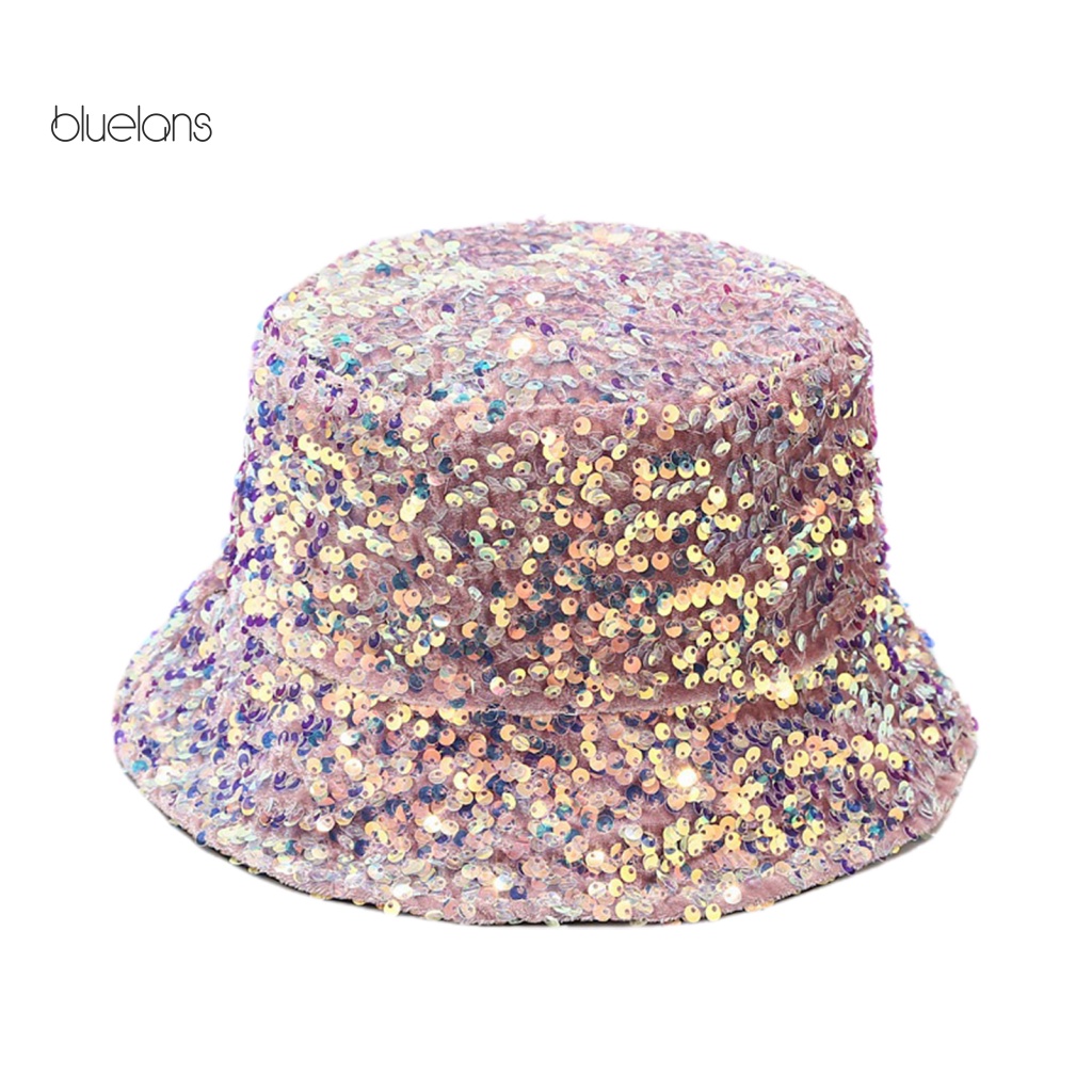 Nón Bucket Họa Tiết Da Báo Đính Kim Sa Lấp Lánh Thời Trang Cho Nữ