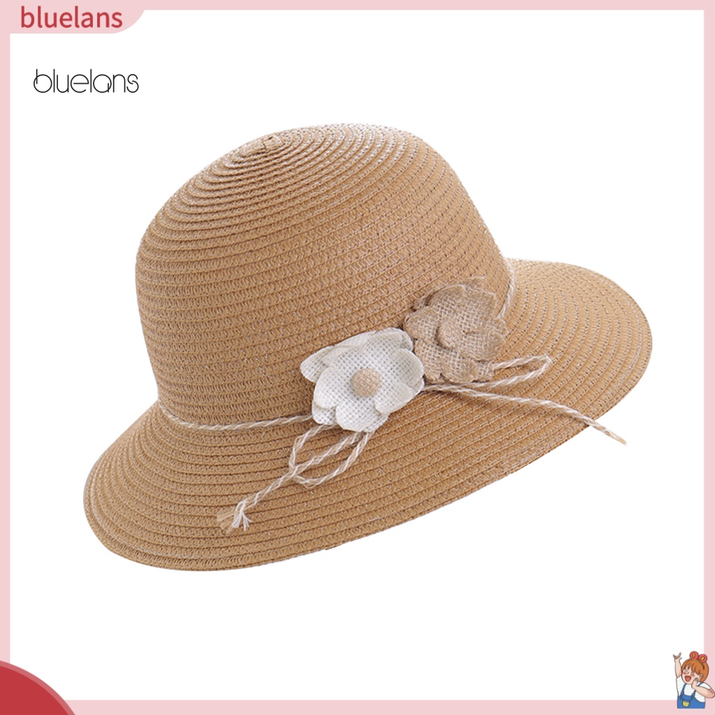 Mũ Rơm Chống Gió Thấm Hút Mồ Hôi Gấp Gọn Được Hình Hoa Dành Cho Hoạt Động Ngoài Trời