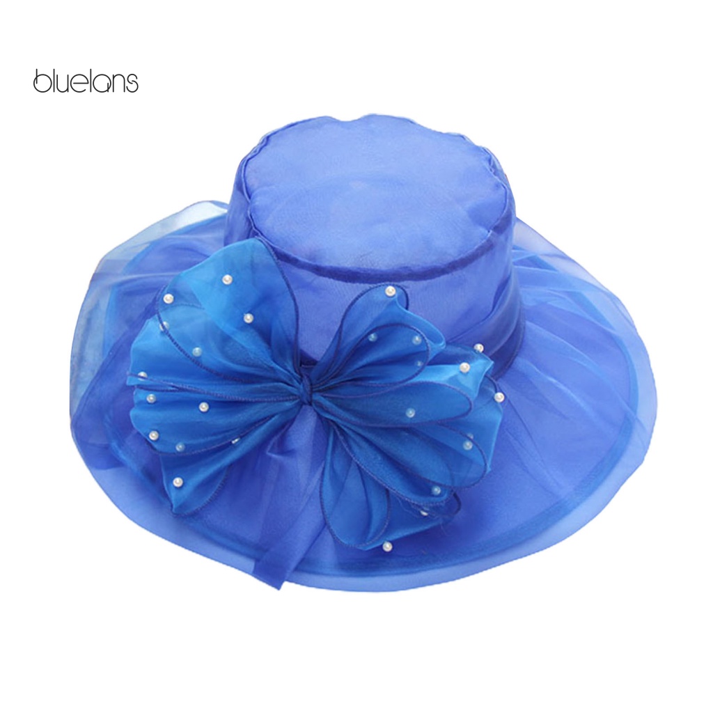 Mũ Bucket Mỏng Đính Hoa Và Ngọc Trai Nhân Tạo Thời Trang