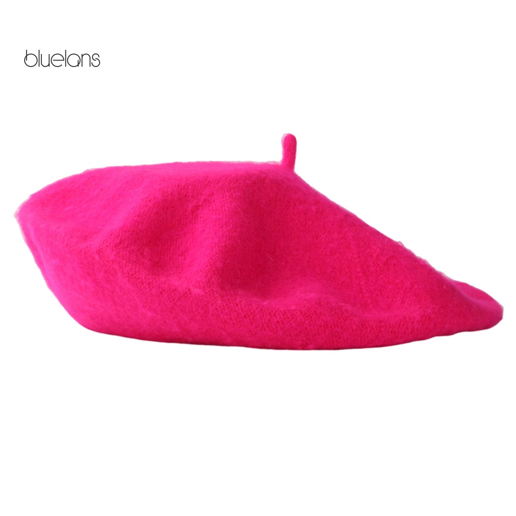 Mũ Beret Bluelans Màu Trơn Co Giãn Tốt Phong Cách Pháp Cổ Điển Thời Trang Cho Nữ