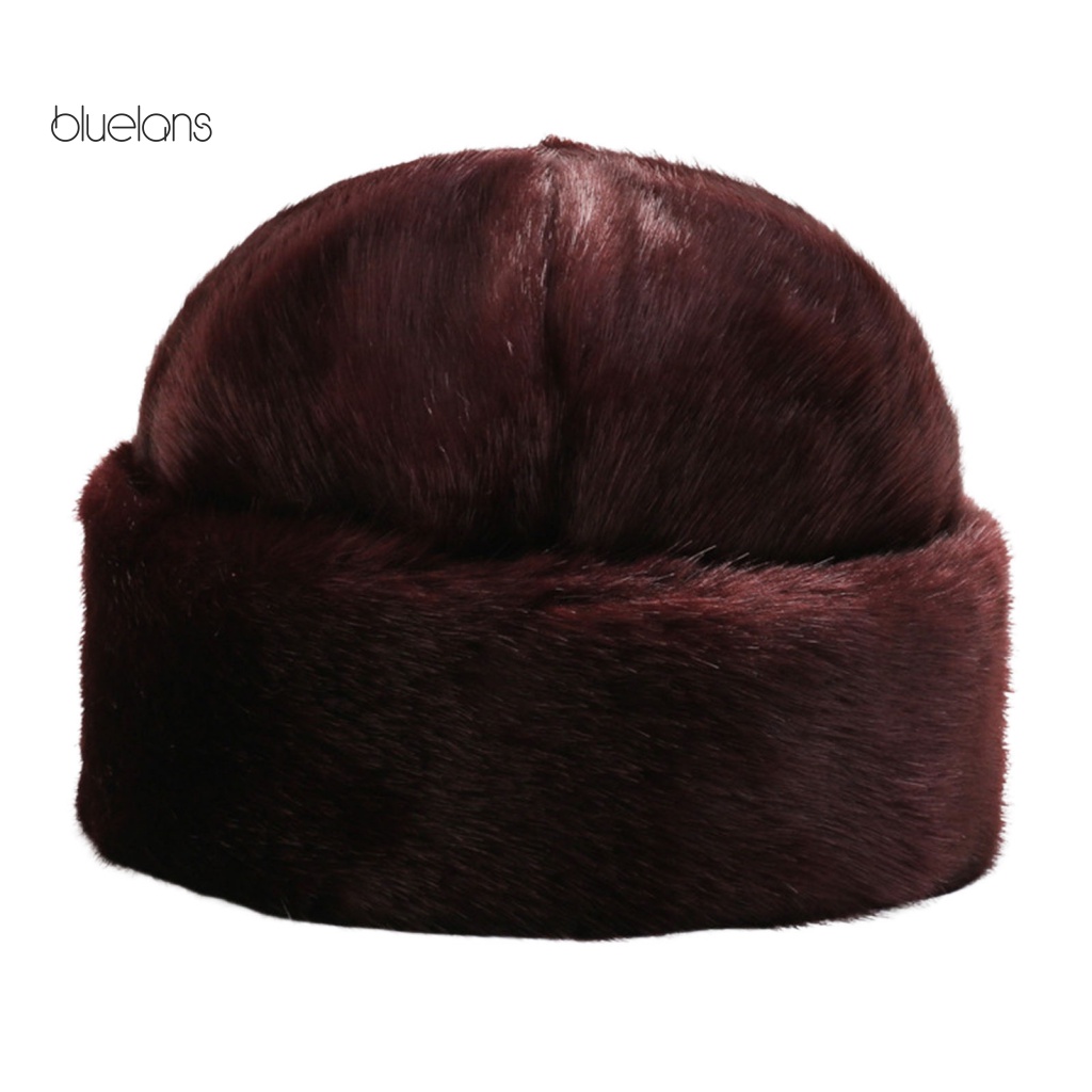 Mũ Lông Chồn Nhân Tạo Dày Không Vành Giữ Ấm Mùa Đông