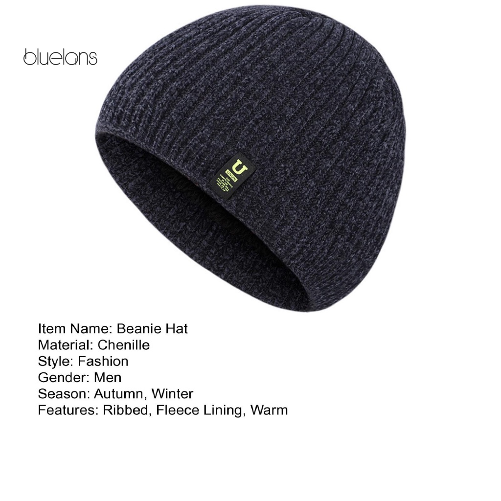 Mũ Beanie Dệt Kim Màu Trơn Dày Dặn In Logo Chữ Thời Trang Mùa Đông Cho Nam