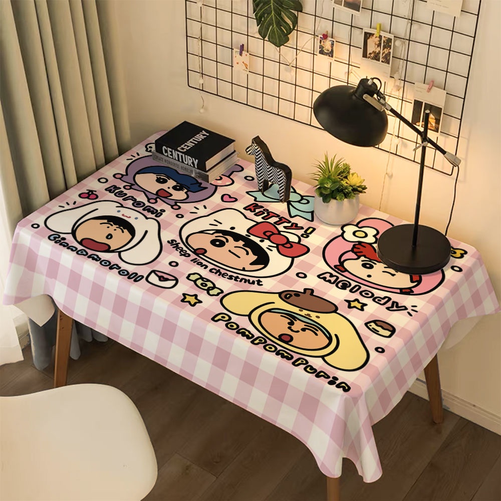 Khăn Trải Bàn Hình Chữ Nhật In Hoạt Hình Shin-Chan Phong Cách Nhật Bản