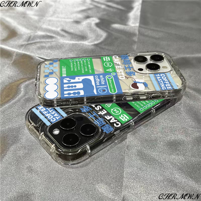 Ốp Điện Thoại Mềm Trong Suốt Họa Tiết Cà Phê Cho iPhone14promax 1312 / 11 7 / 8plus xr / sins Vqff