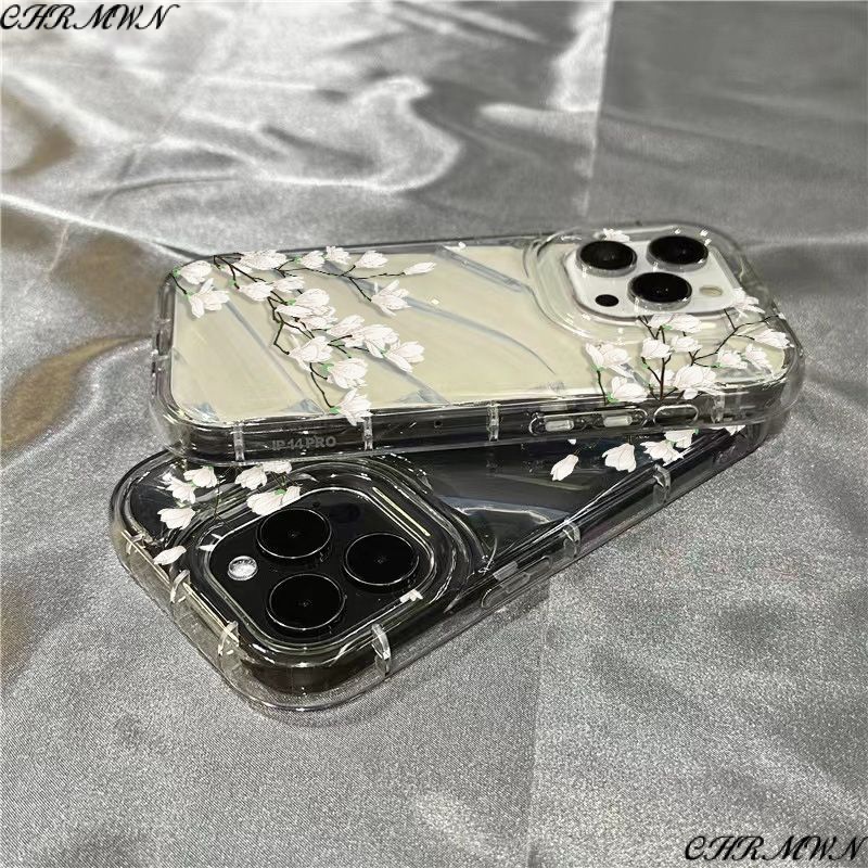 Ốp Điện Thoại Mềm Trong Suốt Họa Tiết Hoa Anh Đào Dễ Thương Cho iPhone14promax 1312 / 11 7 / 8plus xr