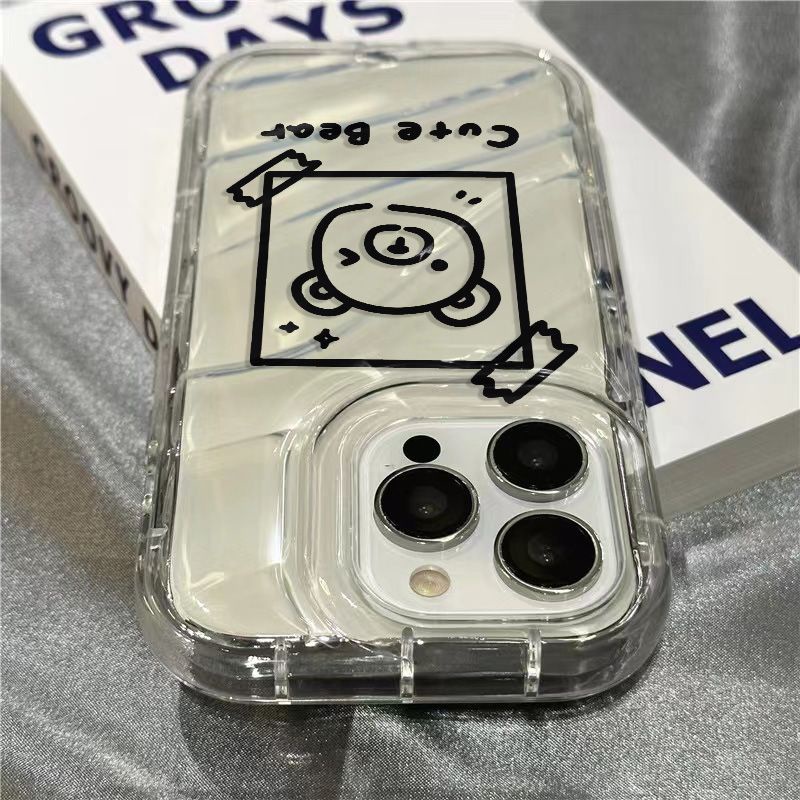 Ốp Điện Thoại Trong Suốt Cho Iphone14Promax11 plusiPhone14promax11713128Ốp Điện Thoại Mềm Hình Vuông In Hình Gấu Dễ Thương Cho Apple / C7E9 / xrsins