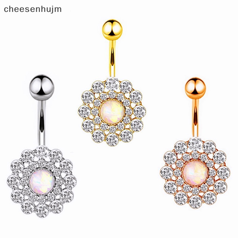 Khuyên Rốn Bằng Thép Không Gỉ Đính Đá Zircon Thời Trang Cho Nữ