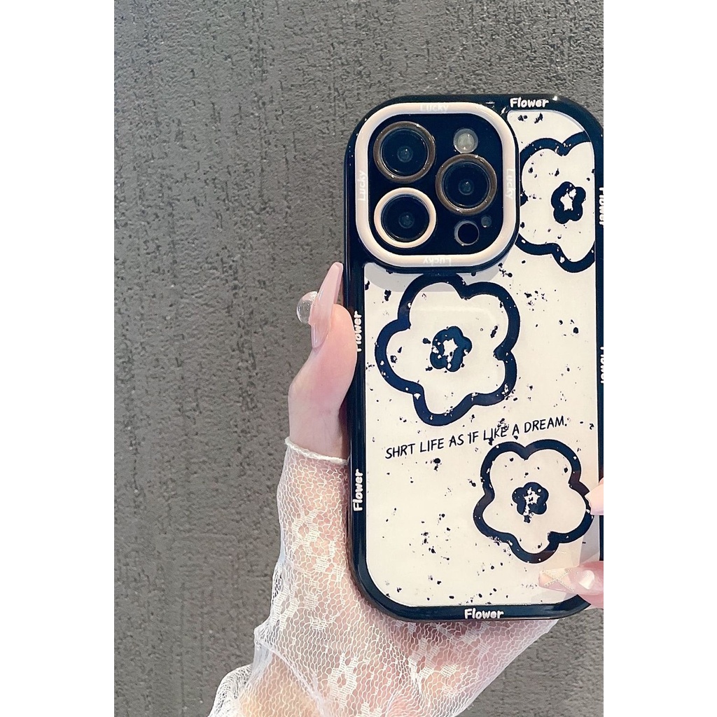 Ốp Điện Thoại Bán Trong Suốt Họa Tiết Hoa Đơn Giản Cho IPhone 12 13 14 11 Pro Max X Xs Max Xr Ggrtf
