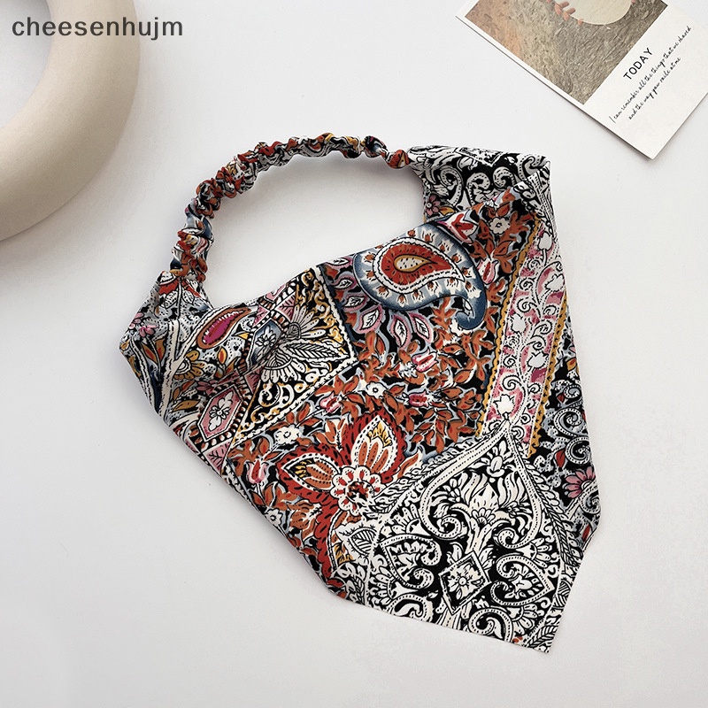 Băng Đô Cài Tóc Co Giãn In Họa Tiết Hoa / Tam Giác Phong Cách Bohemian Thời Trang Cho Nữ