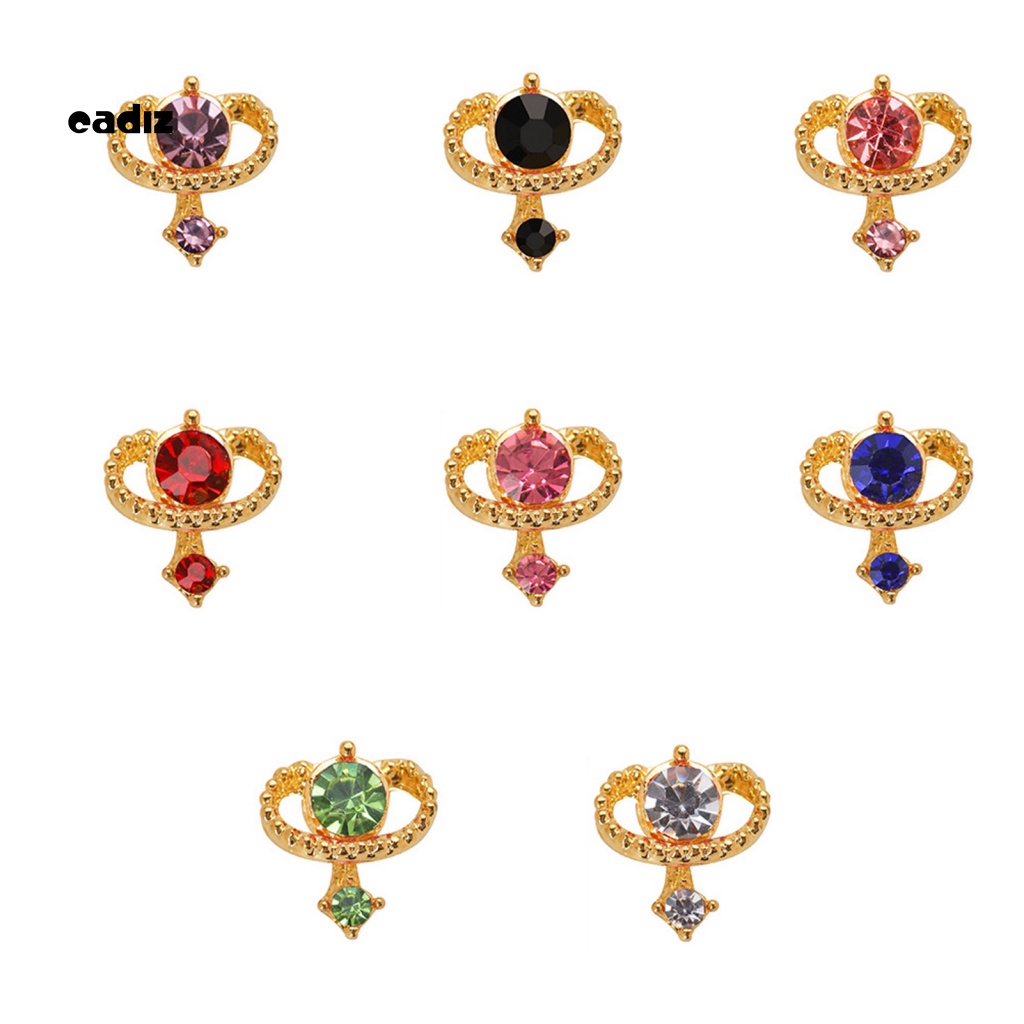 Set 10 Phụ Kiện Trang Trí Móng Tay Nghệ Thuật Hình Hành Tinh 3D Nhiều Màu Sắc Chất Liệu Hợp Kim